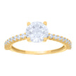 14kt Yellow Gold Womens Cubic-Zirconia Fashion Ring