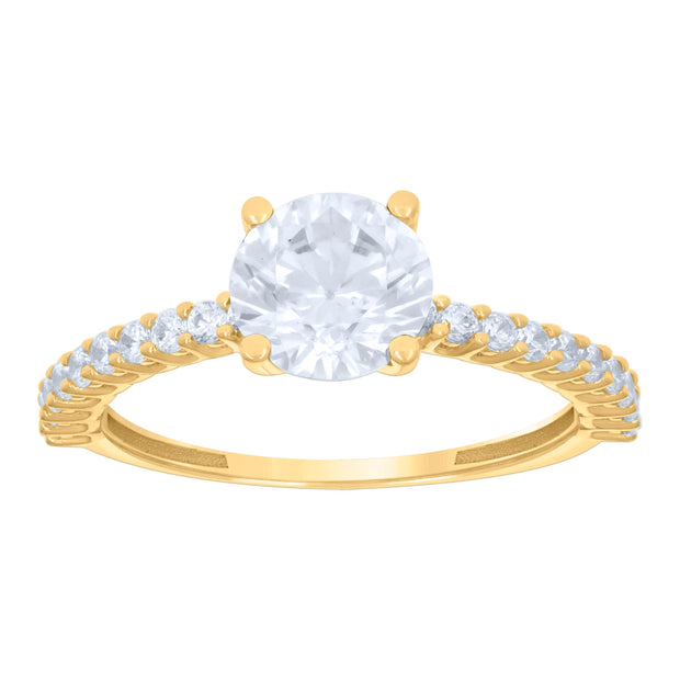 14K Gold Cz Ring