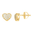 925 Sterling Silver Womens Yellow-tone 0.18ct Moissanite Heart Stud Earrings