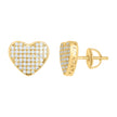 925 Sterling Silver Womens Yellow-tone 0.54ct Moissanite Heart Stud Earrings