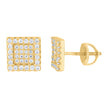 925 Sterling Silver Womens Yellow-tone 0.53ct Moissanite Square Fashion Stud Earrings