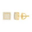 925 Sterling Silver Womens Yellow-tone 0.22ct Moissanite Square Fashion Stud Earrings