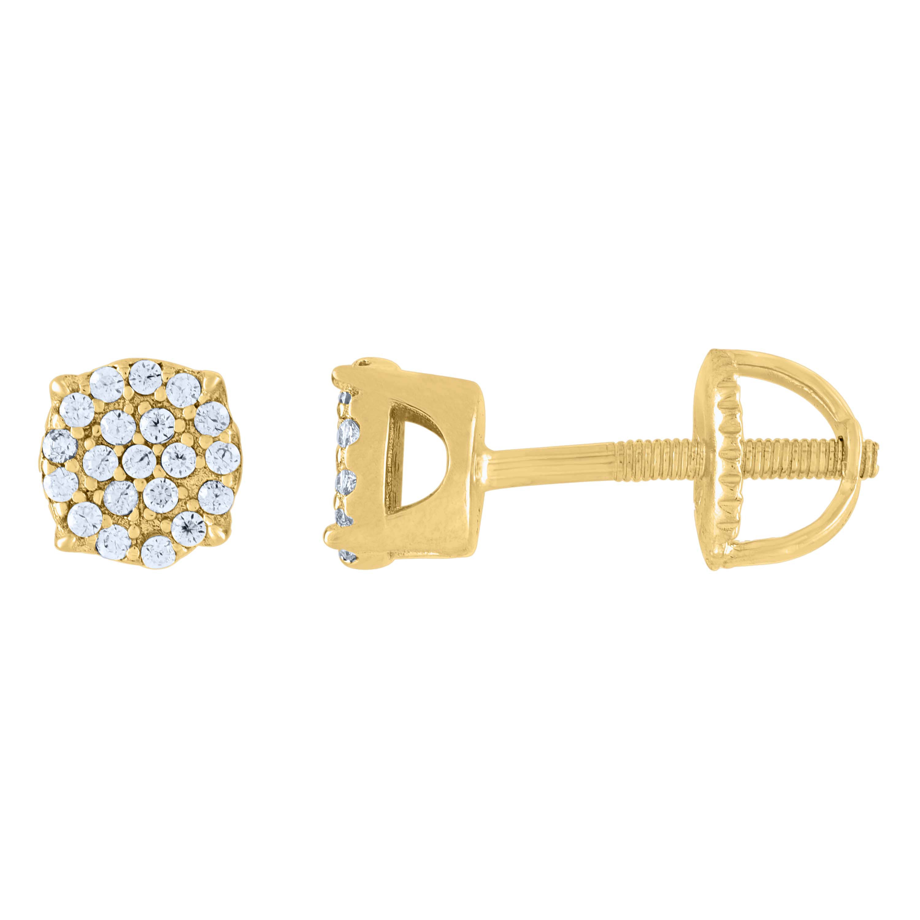 925 Sterling Silver Yellow-tone Womens Moissanite 0.28ct Fashion Stud Earrings