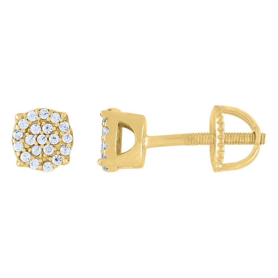 925 Sterling Silver Yellow-tone Womens Moissanite 0.28ct Fashion Stud Earrings