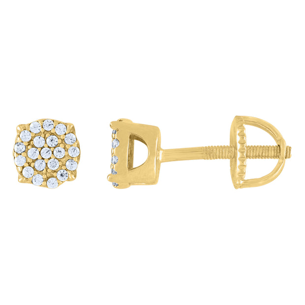 925 Sterling Silver Yellow-tone Womens Moissanite 0.28ct Fashion Stud Earrings