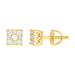925 Sterling Silver Womens Yellow-tone 0.33ct Moissanite Square Fashion Stud Earrings