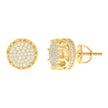 925 Sterling Silver Womens Yellow-tone 0.74ct Moissanite Fashion Stud Earrings