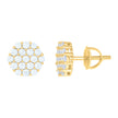 925 Sterling Silver Womens Yellow-tone 0.76ct Moissanite Octagon Fashion Stud Earrings