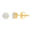 925 Sterling Silver Womens Yellow-tone 0.31ct Moissanite Fashion Stud Earrings