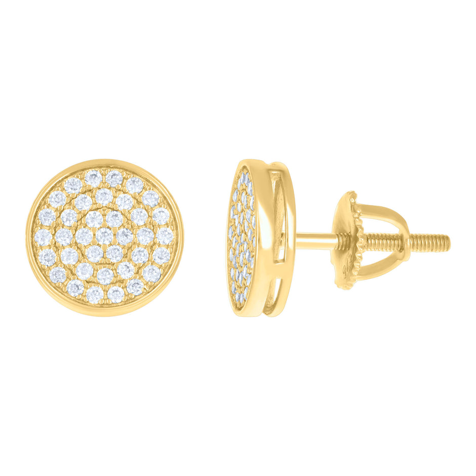 925 Sterling Silver Womens Yellow-tone 0.64ct Moissanite Fashion Stud Earrings