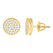 925 Sterling Silver Womens Yellow-tone 0.64ct Moissanite Fashion Stud Earrings