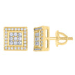 925 Sterling Silver Yellow-tone Womens Round Princess-Cut Moissanite 0.62ct Square Fashion Stud Earrings