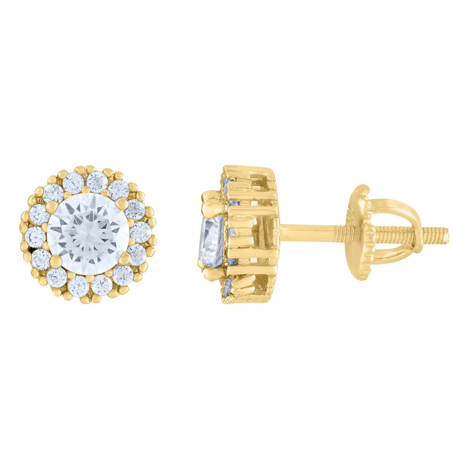 925 Sterling Silver Yellow-tone Womens Moissanite 1.28ct Fashion Stud Earrings