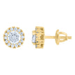 925 Sterling Silver Yellow-tone Womens Moissanite 1.28ct Fashion Stud Earrings