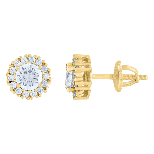 925 Sterling Silver Yellow-tone Womens Moissanite 1.28ct Fashion Stud Earrings
