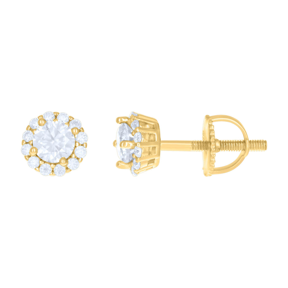 925 Sterling Silver Womens Yellow-tone 1.37ct Moissanite Fashion Stud Earrings