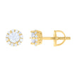 925 Sterling Silver Womens Yellow-tone 1.37ct Moissanite Fashion Stud Earrings