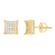 925 Sterling Silver Womens Yellow-tone 0.78ct Moissanite Square Fashion Stud Earrings