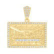 925 Sterling Silver Yellow-tone Mens Cubic-Zirconia Last Supper Religious Charm Pendant