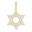925 Sterling Silver Yellow-tone Mens Cubic-Zirconia Star Of David Symbol Religious Charm Pendant