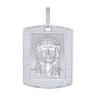 925 Sterling Silver Mens Cubic-Zirconia Jesus Religious Charm Pendant