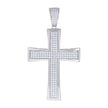925 Sterling Silver Mens Cubic-Zirconia Cross Religious Charm Pendant