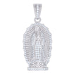925 Sterling Silver Unisex Cubic-Zirconia Virgin Mary/Guadalupe Religious Charm Pendant