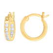 925 Sterling Silver Womens Cubic-Zirconia Inside-Out 3mm-14 Hoop Earrings