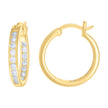 925 Sterling Silver Womens Cubic-Zirconia Inside-Out 3mm-20 Hoop Earrings