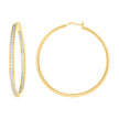 925 Sterling Silver Womens Cubic-Zirconia Inside-Out 3mm-52 Hoop Earrings