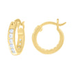 925 Sterling Silver Womens Cubic-Zirconia 3mm-14 Hoop Earrings