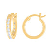 925 Sterling Silver Womens Cubic-Zirconia 3mm-16 Hoop Earrings