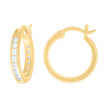 925 Sterling Silver Womens Cubic-Zirconia 3mm-18 Hoop Earrings