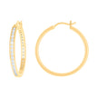 925 Sterling Silver Womens Cubic-Zirconia 3mm-32 Hoop Earrings