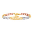 14kt Tri-Color Gold Womens Crown 15 Anos Quinceanera Charm Bracelet 