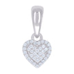 925 Sterling Silver Womens Cubic-Zirconia Heart Charm Pendant