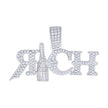 925 Sterling Silver Unisex Cubic-Zirconia Elite Wine Rich Talking Charm Pendant
