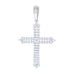 925 Sterling Silver Mens Cubic-Zirconia Cross Religious Charm Pendant