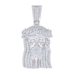 925 Sterling Silver Unisex Cubic-Zirconia Jesus Religious Charm Pendant