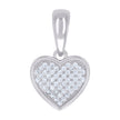925 Sterling Silver Womens Cubic-Zirconia Heart Charm Pendant