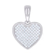 925 Sterling Silver Womens Cubic-Zirconia Heart Charm Pendant