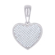 925 Sterling Silver Womens Cubic-Zirconia Heart Charm Pendant