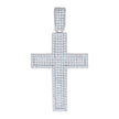 925 Sterling Silver Mens Cubic-Zirconia Cross Religious Charm Pendant