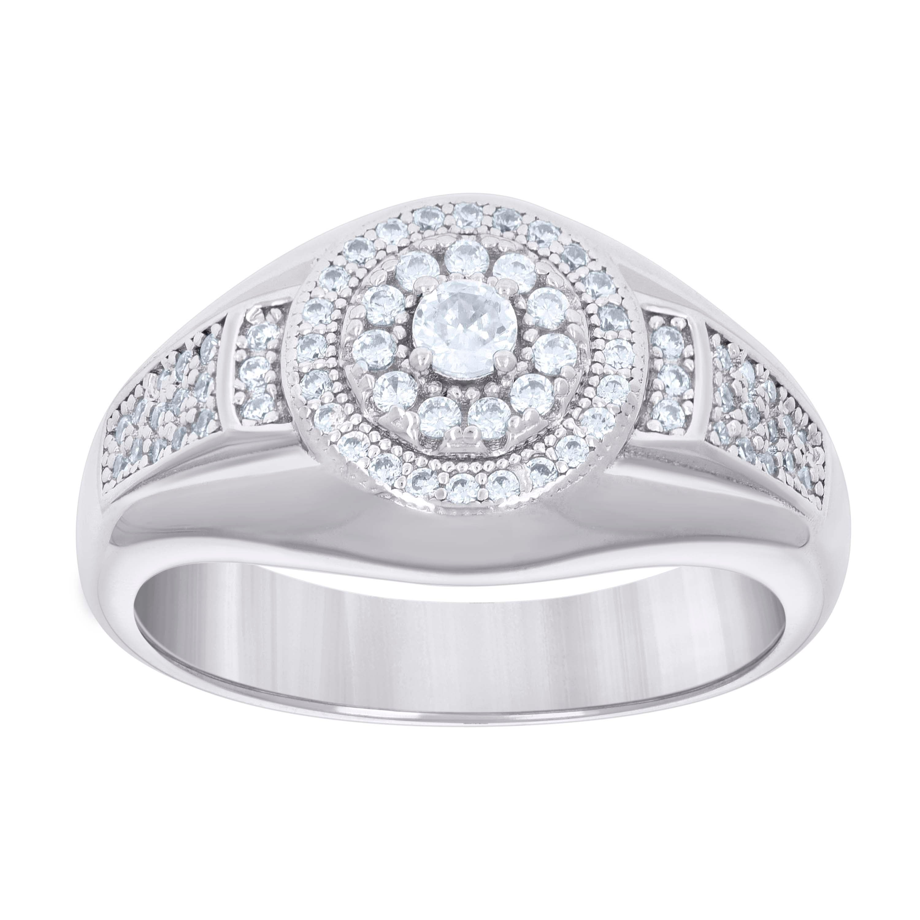 925 Sterling Silver Mens Cubic-Zirconia Fashion Ring Size 10 - SLV-131373