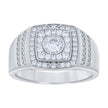 925 Sterling Silver Mens Cubic-Zirconia Fashion Ring Size 7
