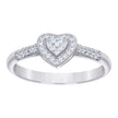 925 Sterling Silver Womens Cubic-Zirconia Love Heart Ring Size 10 - SLV-131500