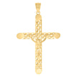 10kt Yellow Gold Mens Crucifix Cross Religious Charm Pendant 