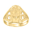 10kt Yellow Gold Womens Jesus Religious Ring 