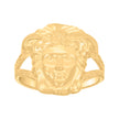 10kt Yellow Gold Womens Diamond-Cut Medusa Egyptian Ring 