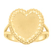 10kt Yellow Gold Womens Diamond-Cut Heart Ring 